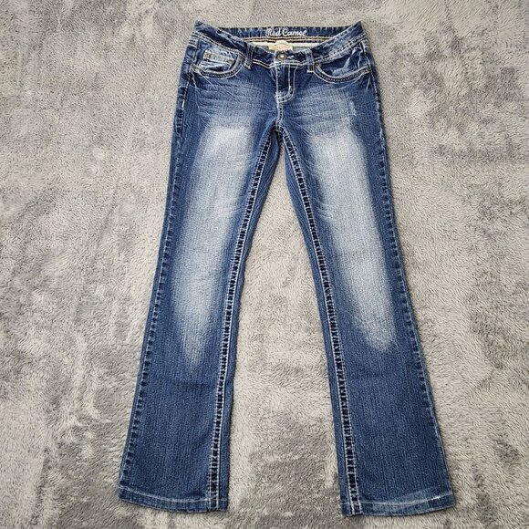 Red Camel Jeans Juniors 9 Blue Bootcut Y2K Medium Wash Denim Premium Stretch - Picture 1 of 16
